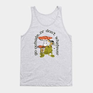 Go Outside...or don't, whatever Frog and Mushrooms Tank Top